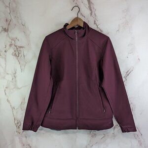 Mountain Hardwear Jacket Womens Large Burgundy Red Softshell Windbreaker Zip